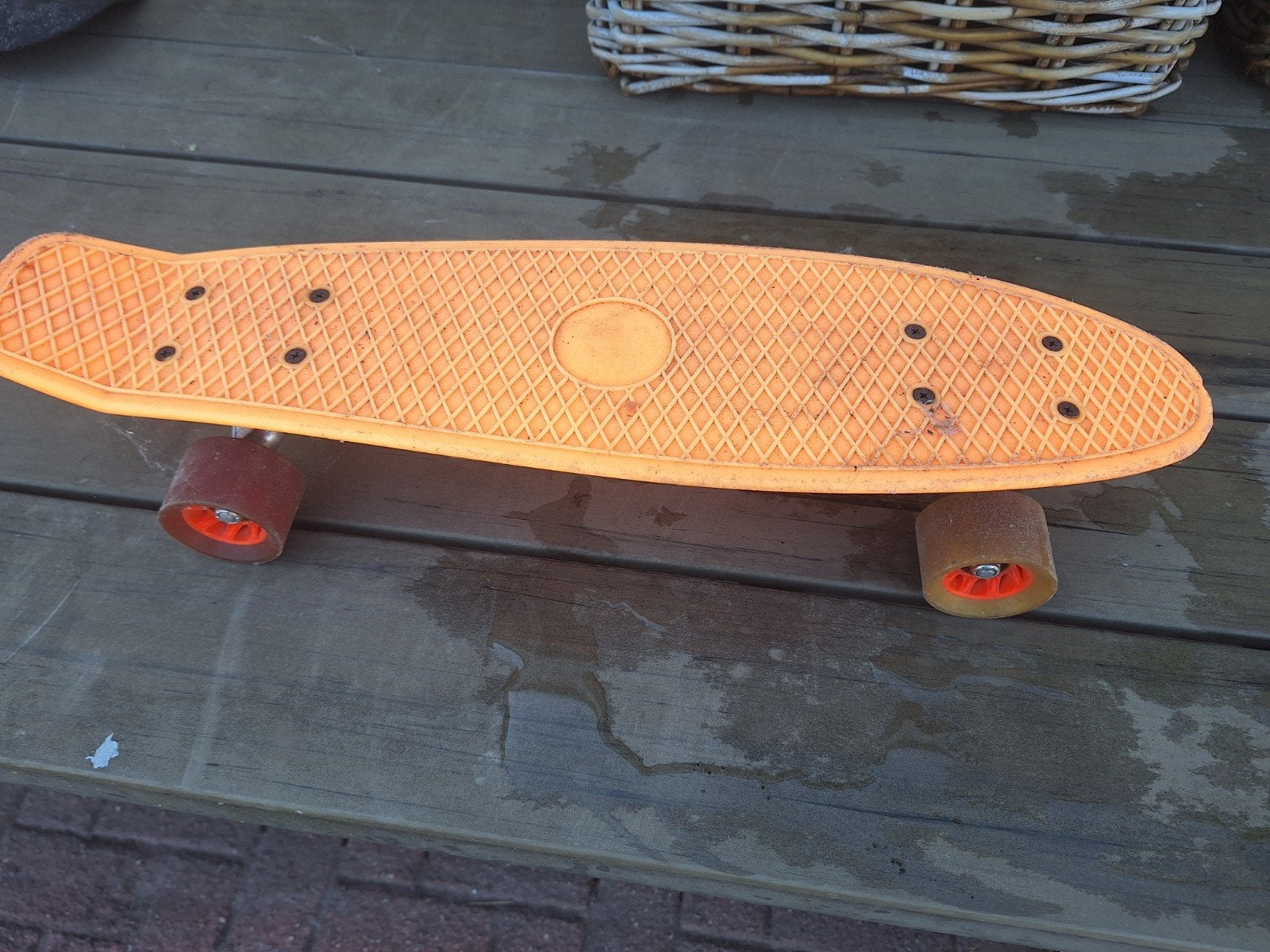 Oranje Penny Skateboard, Sport en Fitness, Skateboarden, Ophalen, Gebruikt, Skateboard