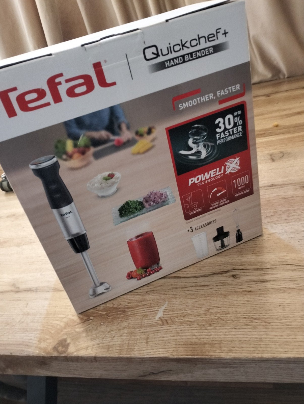 Tefal QuickChef+ Handblender 1000W - Nieuw in doos, Minder dan 1 liter, Ophalen, Nieuw, 3 snelheden of meer