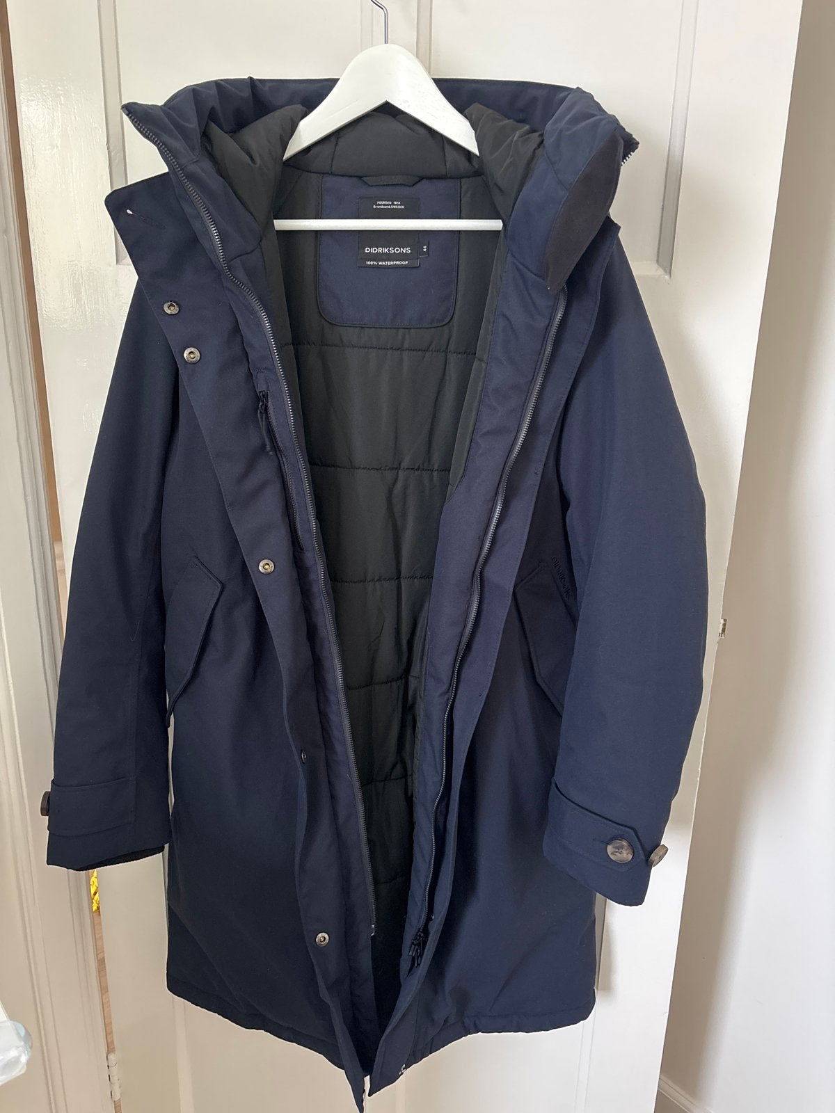 Didriksons Donkerblauwe Parka Winterjas - 100% Waterdicht, Kleding | Dames, Ophalen of Verzenden, Zo goed als nieuw, Maat 42/44 (L)