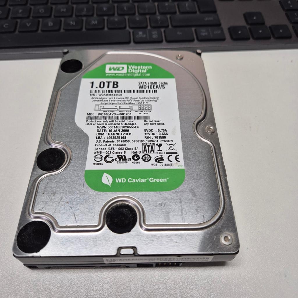 WD Green 1TB HDD 3,5" Sata, Computers en Software, Harde schijven, Intern, Gebruikt, Verzenden, Western Digital (WD)