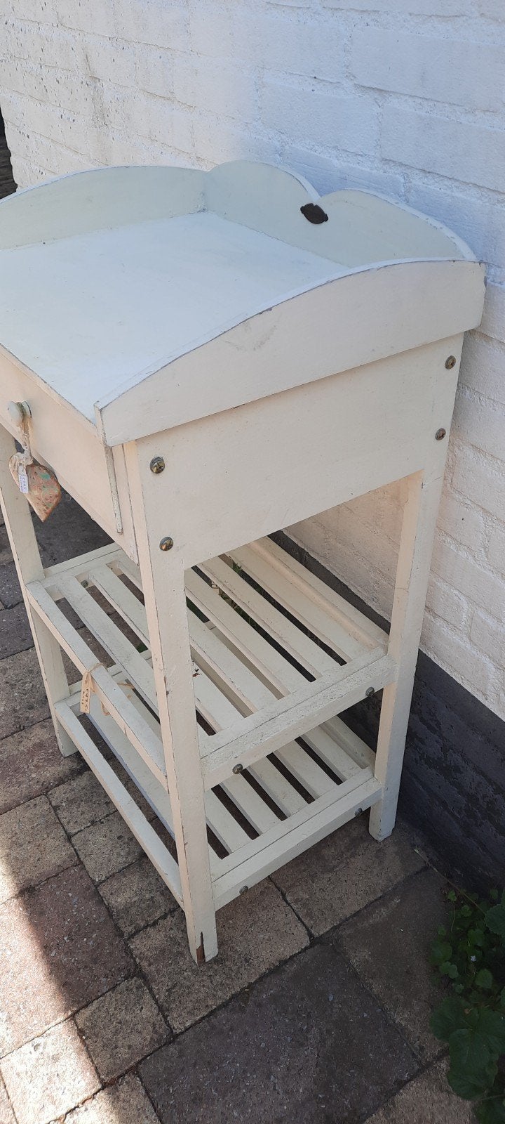 Vintage houten keuken trolly met lade en planken, Ophalen