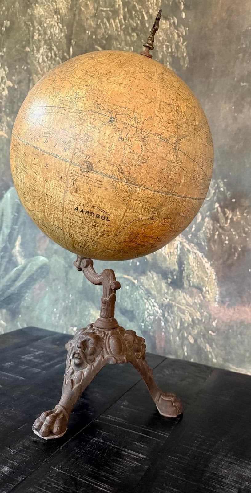 Wereldbol Globe Windels 1908, Antiek en Kunst, Ophalen