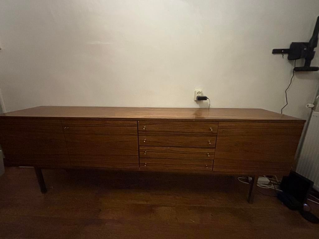 Vintage dressoir mid century, Ophalen, Overige materialen, Gebruikt, 200 cm of meer