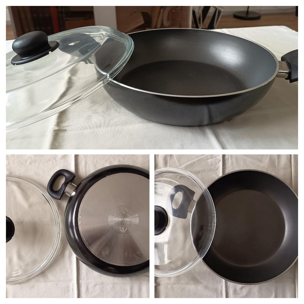 Hapjes / wok pan + glazen deksel (nieuw), Ophalen, Nieuw, Aluminium, Kookpan of Snelkookpan