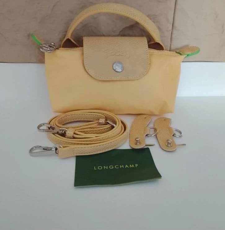 Longchamp Le Pliage mini yellow, -, Ophalen of Verzenden, Zo goed als nieuw, -