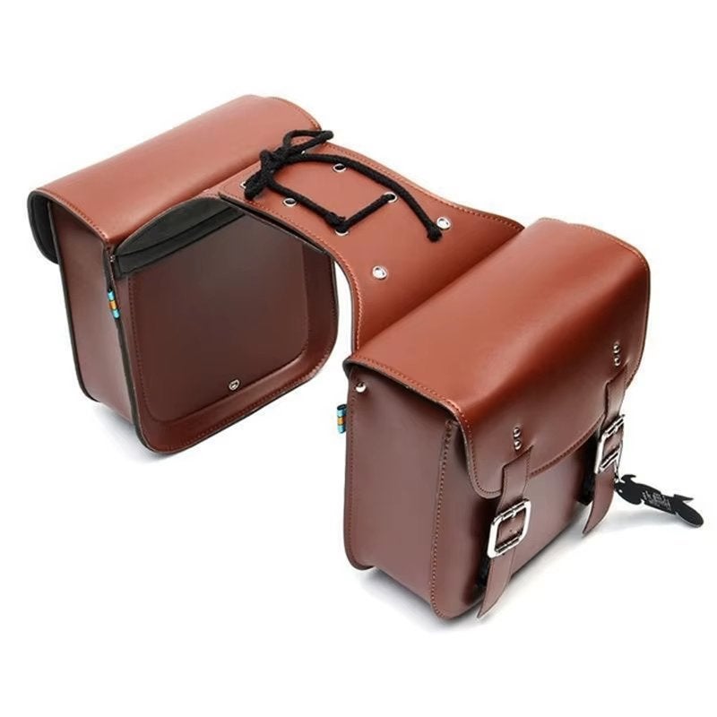 2 Bruine Motor Zadeltassen / Zadel Tas Opbergtas Zijkoffer, Verzenden, Nieuw