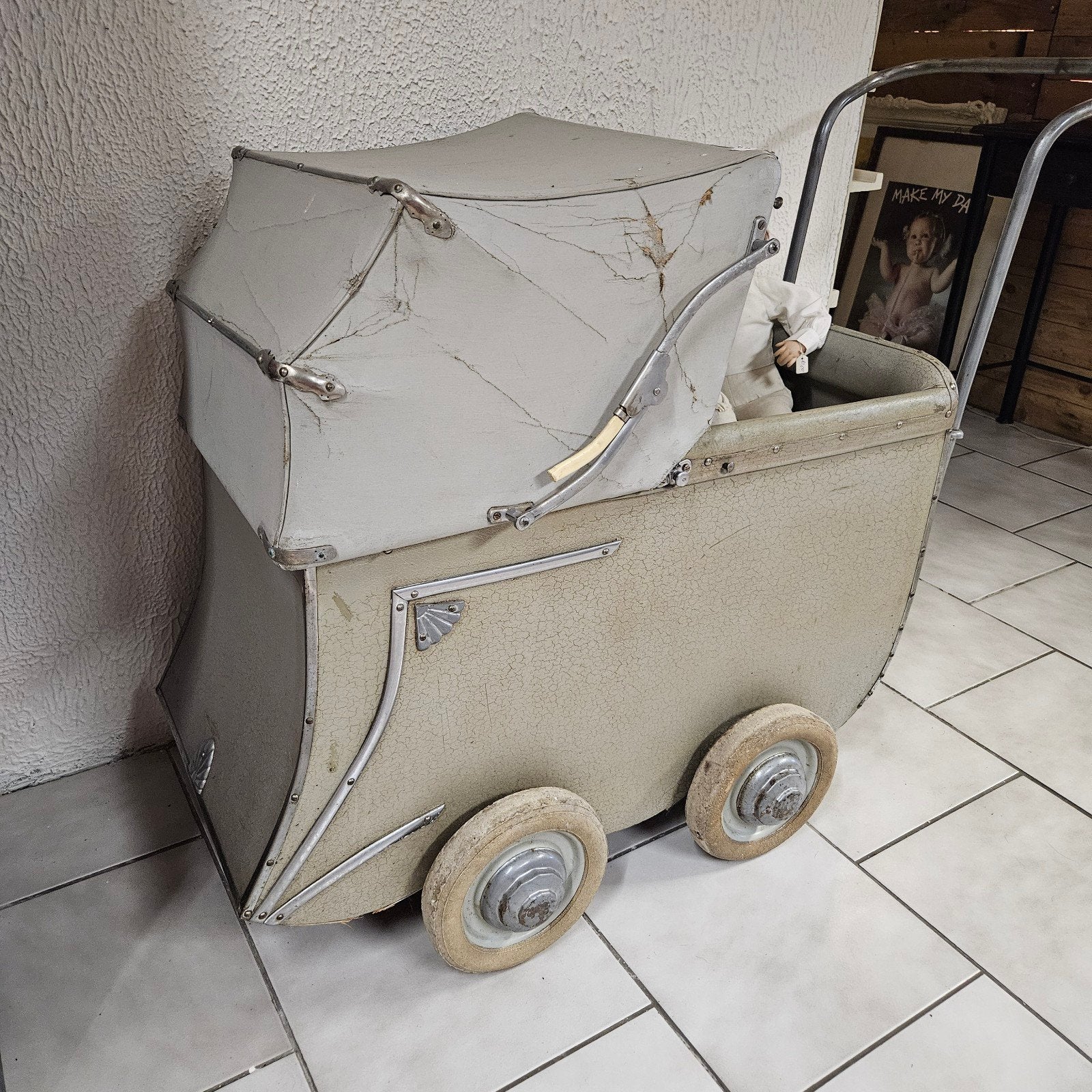 Brocante Minerva Kinderwagen - Vintage Stijl, Ophalen