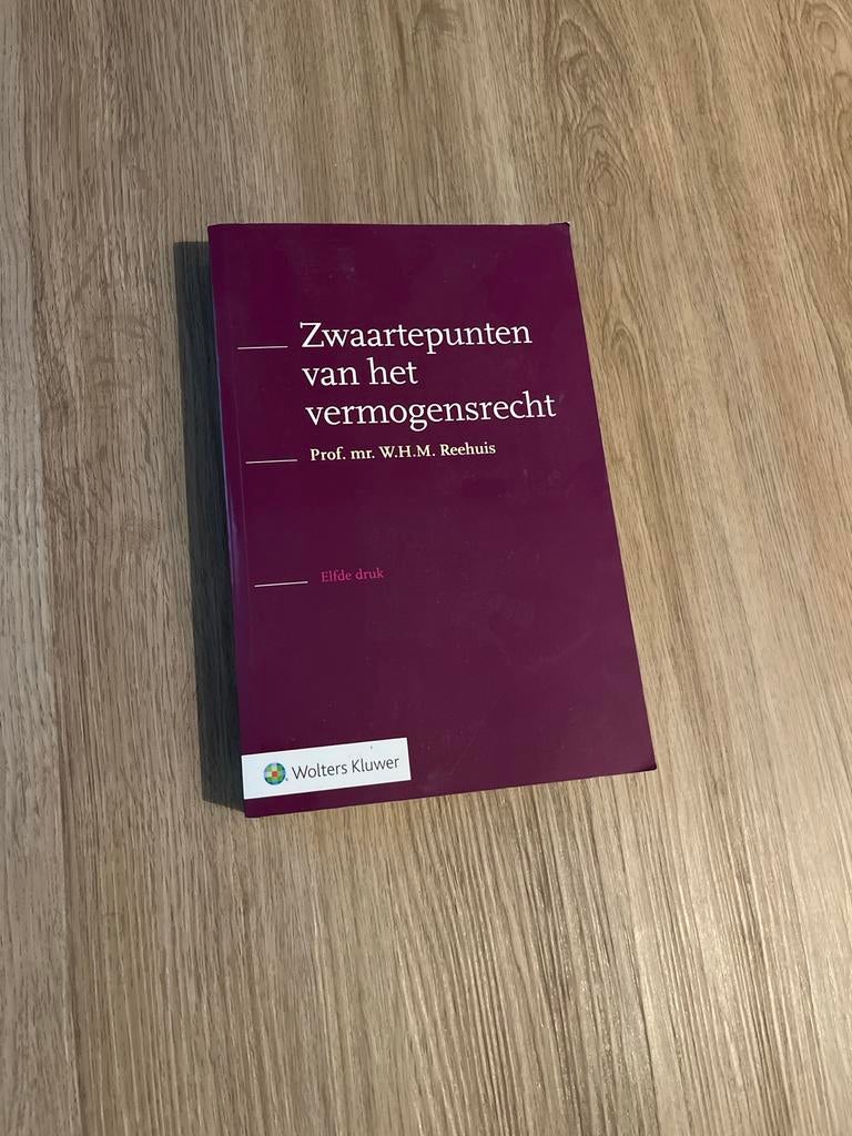 Zwaartepunten van het vermogensrecht - Reehuis (11e druk), Ophalen of Verzenden, Alpha, Gelezen, WO