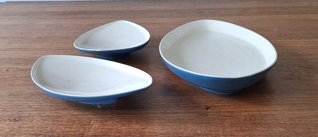 3 ovale schalen - Fris Edam - Jubilant - Koningsblauw, Antiek en Kunst, Ophalen
