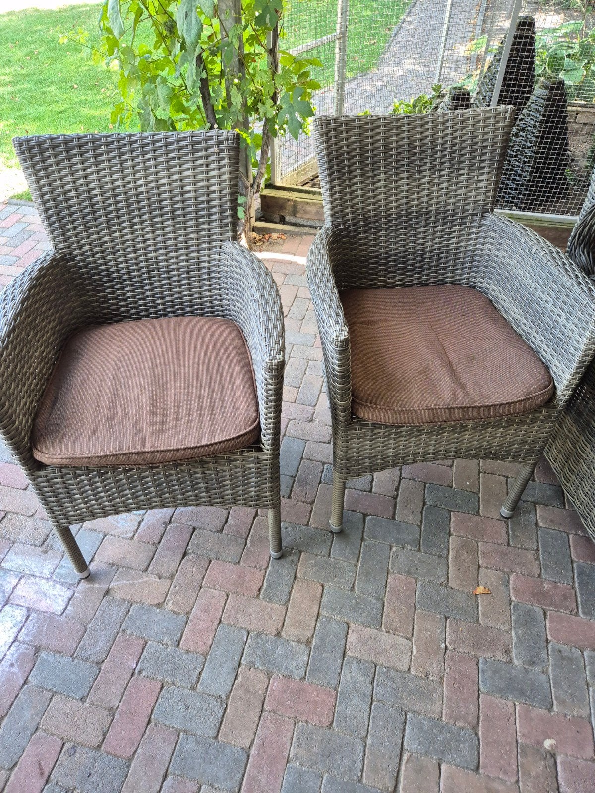2 kuipstoeltjes en fauteuil met verstelbare rugleuni, Tuin en Terras, Ophalen, Gebruikt, Kunststof