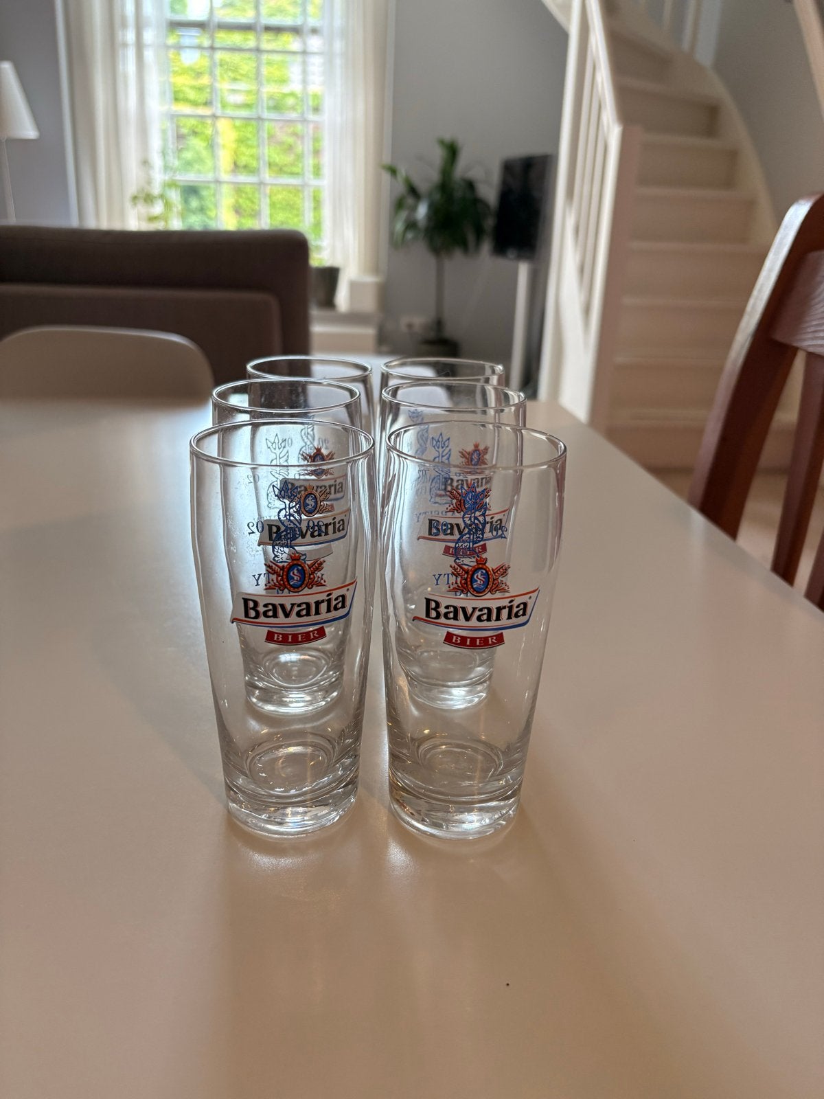 Bavaria Varsity bierglazen - set van 6, Ophalen, Glas of Glazen, Gebruikt, Overige merken