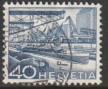 Zwitserland 1949 537 Haven 40c, Gest, Ophalen of Verzenden, Gestempeld