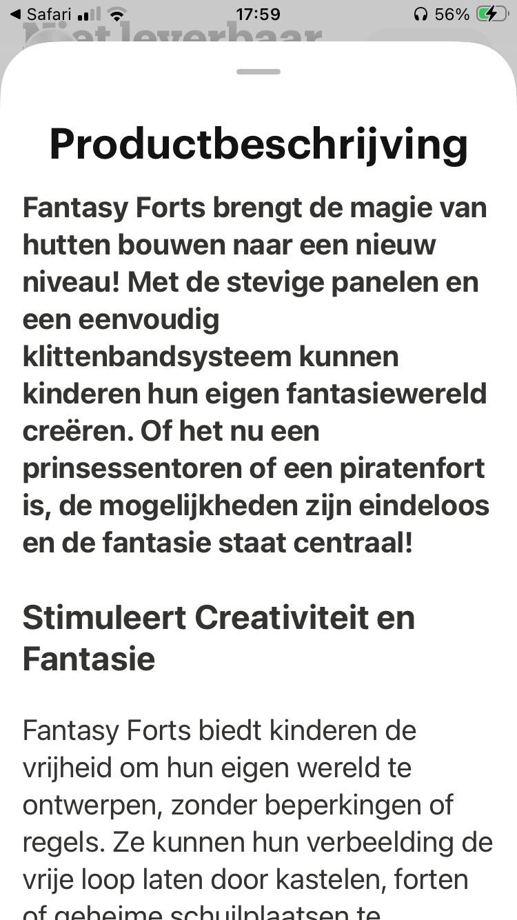 Fantasy Forts Kartonnen Speelhuisje - Stimuleert Creativitei, Ophalen, Gebruikt, Overige materialen