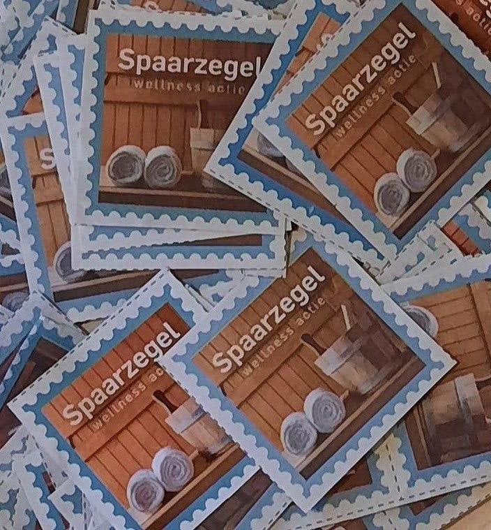 12 Spaarzegels Krantsparen Wellness/Sauna 2026 €0,45 p.zegel, Drie personen of meer, Kortingsbon, Spa of Sauna