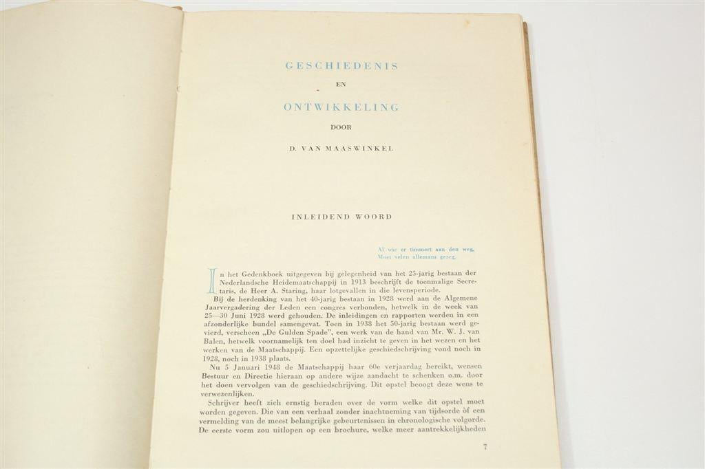 Nederlandsche Heidemaatschappij 60 Jaar — 1948, Ophalen of Verzenden, Gelezen