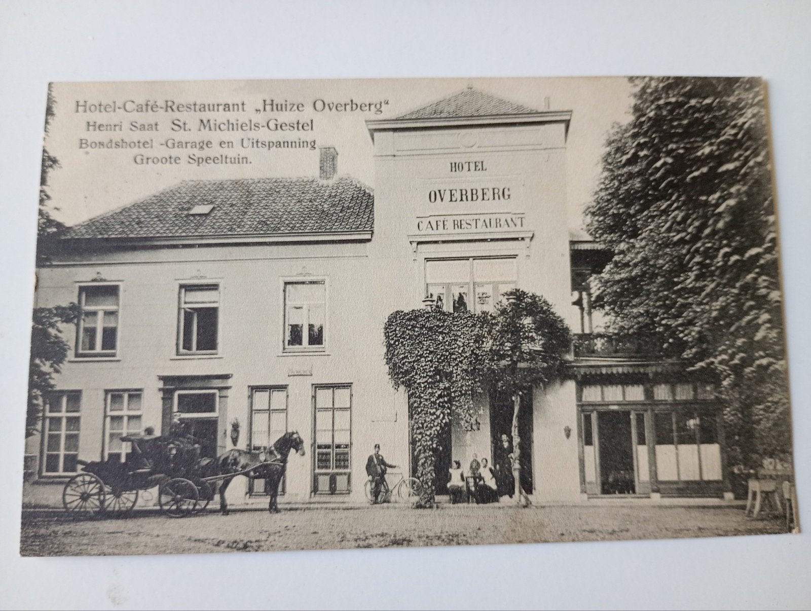 Sint-Michielsgestel Hotel Café Restaurant Overberg 1913, Ophalen of Verzenden, Voor 1920, Gelopen, Noord-Brabant