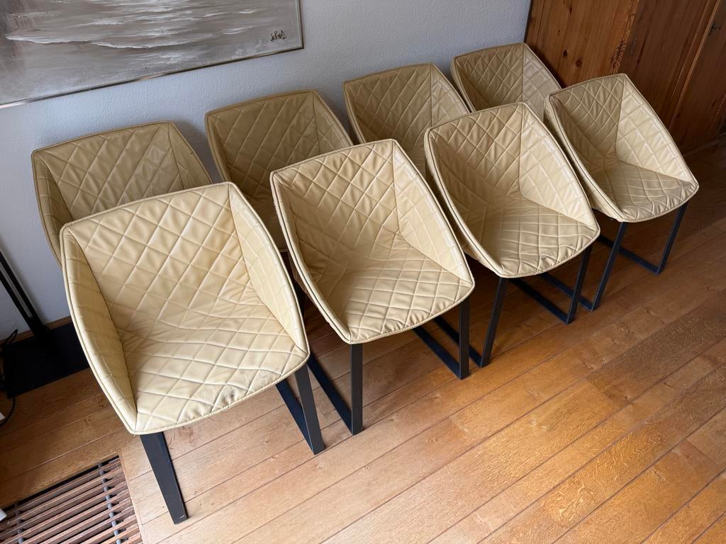 8x Piet Boon Kekke eetkamerstoelen - Beschadigd, Ophalen, Gebruikt, Overige kleuren, Leer