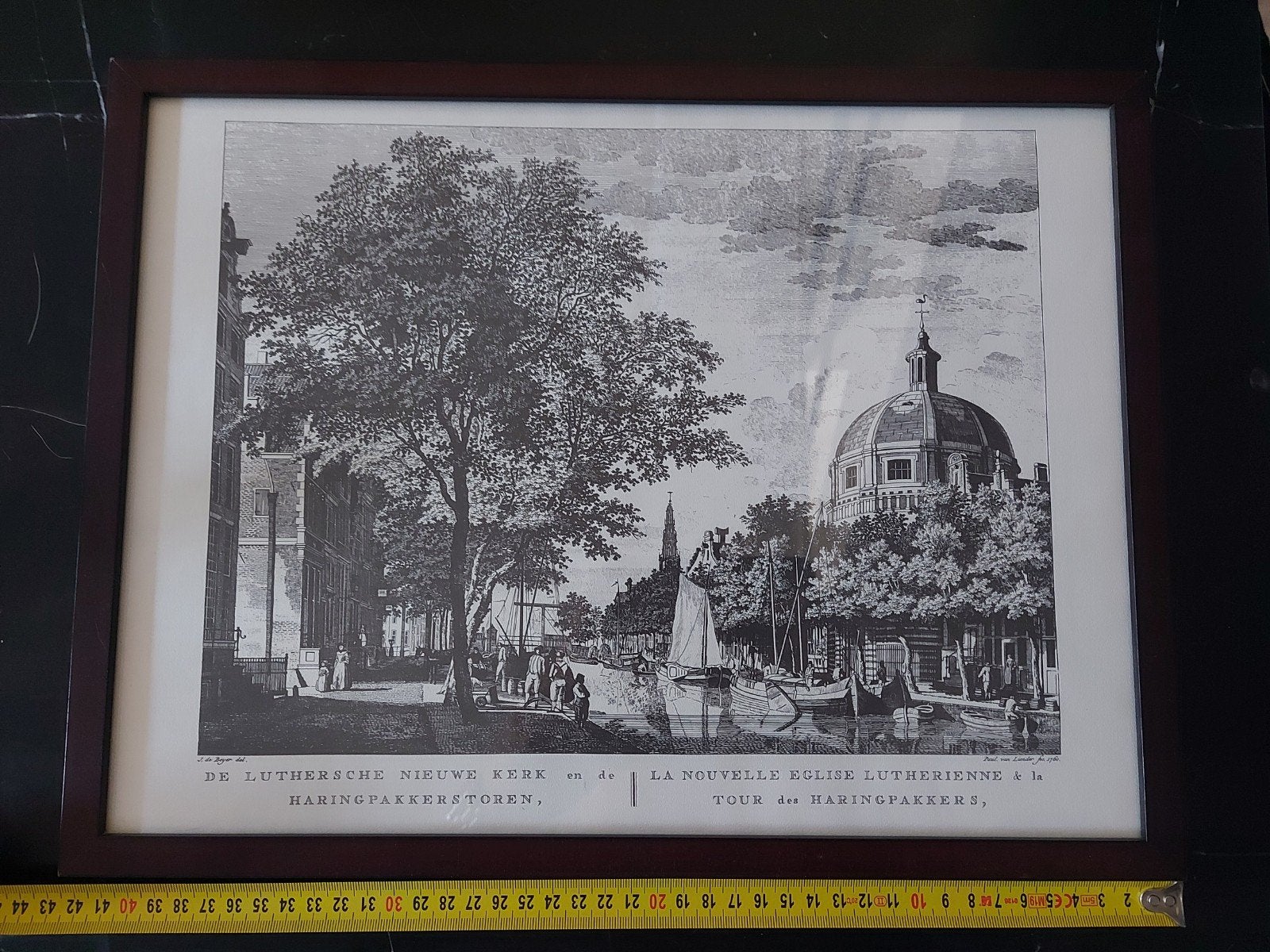 Prent Lutherse Nieuwe Kerk en Haringpakkerstoren, 1760, Ophalen of Verzenden
