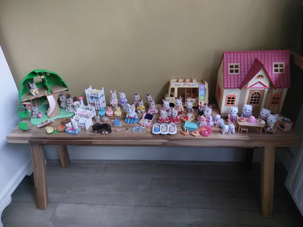 Grote Sylvanian Families set met huis, meubels en figuren, Ophalen, Gebruikt, Jongen of Meisje