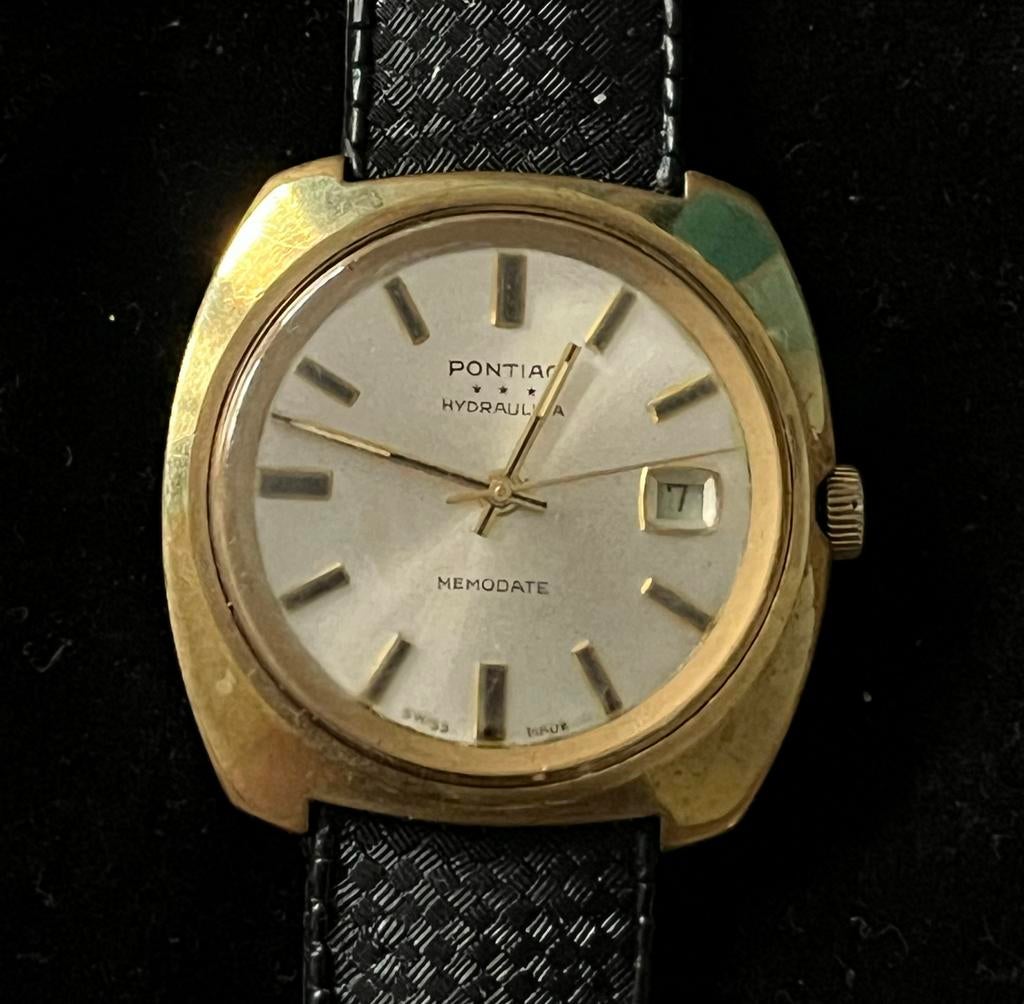 Pontiac Hydraulica Herenhorloge - Vintage, Overige merken, Overige materialen, Gebruikt, Polshorloge