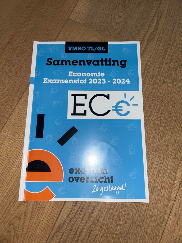 Samenvatting Economie VMBO TL/GL Examenstof 2023-2024, Ophalen of Verzenden, Nieuw, VMBO, Economie