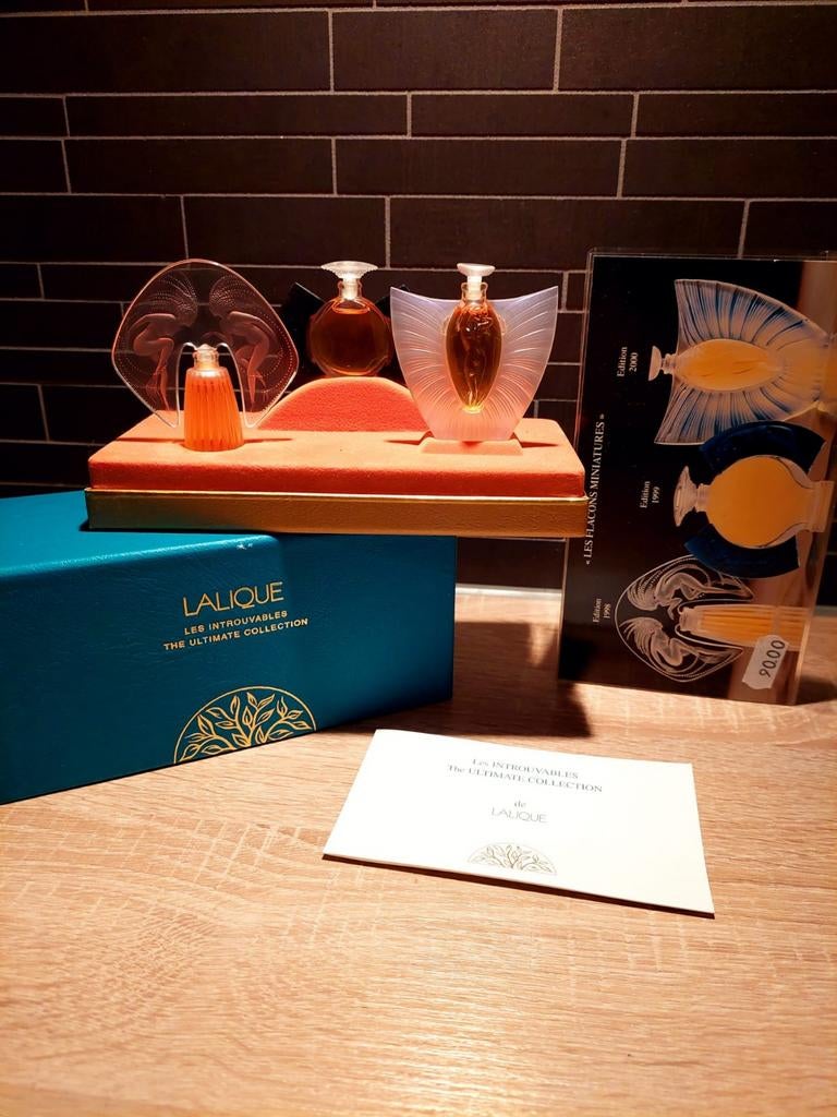 Lalique 'Les Introuvables' miniatuurset - collector's item, Ophalen of Verzenden, Zo goed als nieuw, Miniatuur, Gevuld