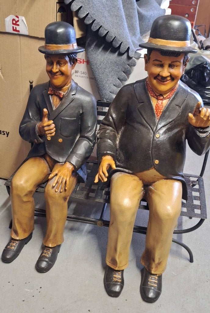Beelden Laurel & Hardy 60 cm hoog in prijs verlaagd!!, Ophalen, Meerkleurig, Overige stijlen, Kunststof