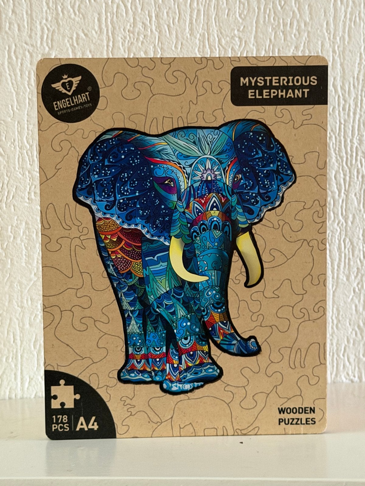 Houten A4-puzzel 'Mysterious Elephant' - 178 stukjes, Ophalen of Verzenden, Minder dan 500 stukjes, Nieuw, Legpuzzel