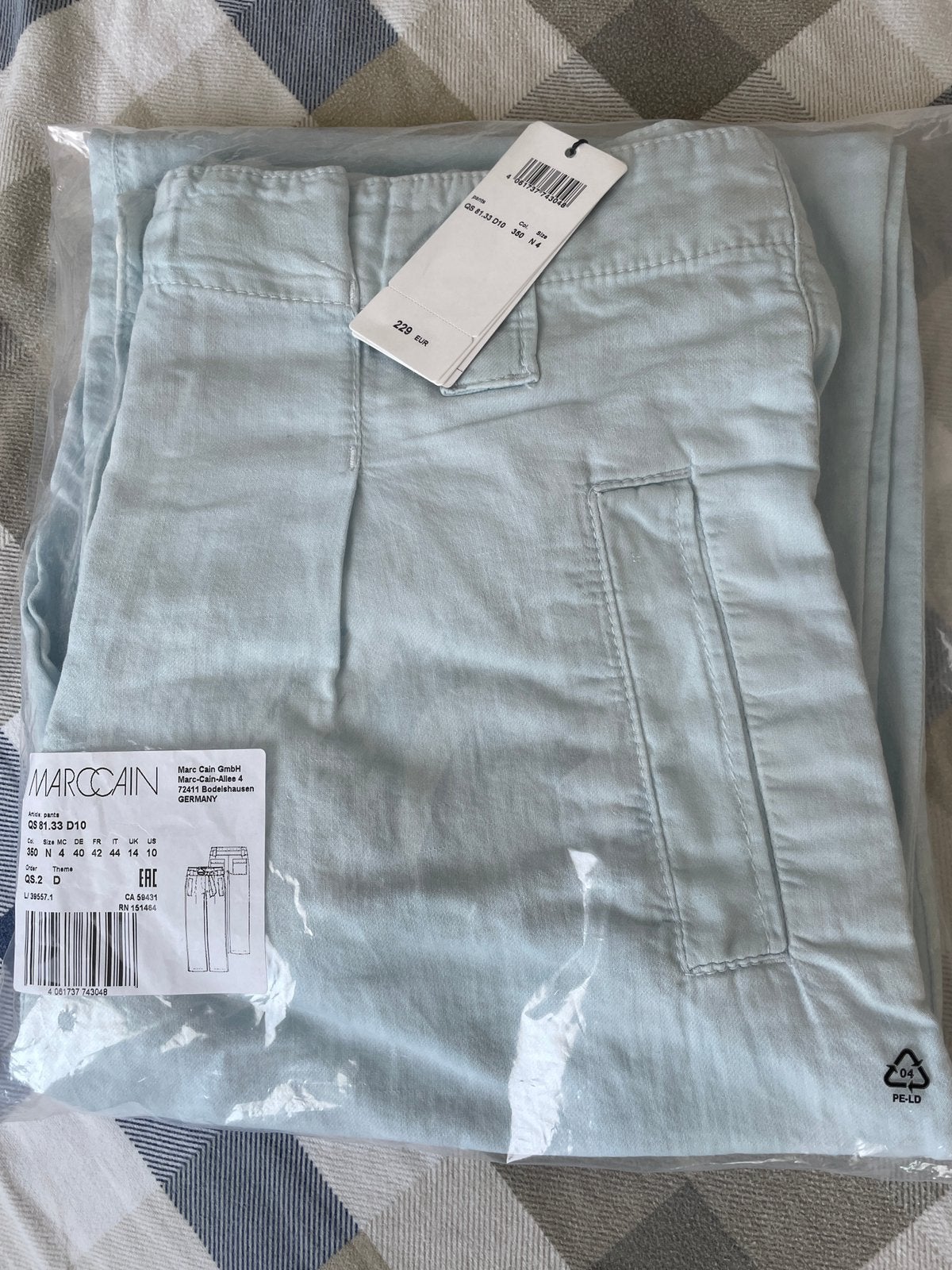 Marc Cain broek Marccain Nieuw N4, Maat 38/40 (M), Blauw, Nieuw, Ophalen of Verzenden