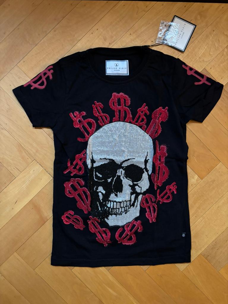 Philipp plein junior t-shirt jongens maat 10-11 y als nieuw!, Philipp Plein, Jongen of Meisje, Ophalen of Verzenden, Zo goed als nieuw
