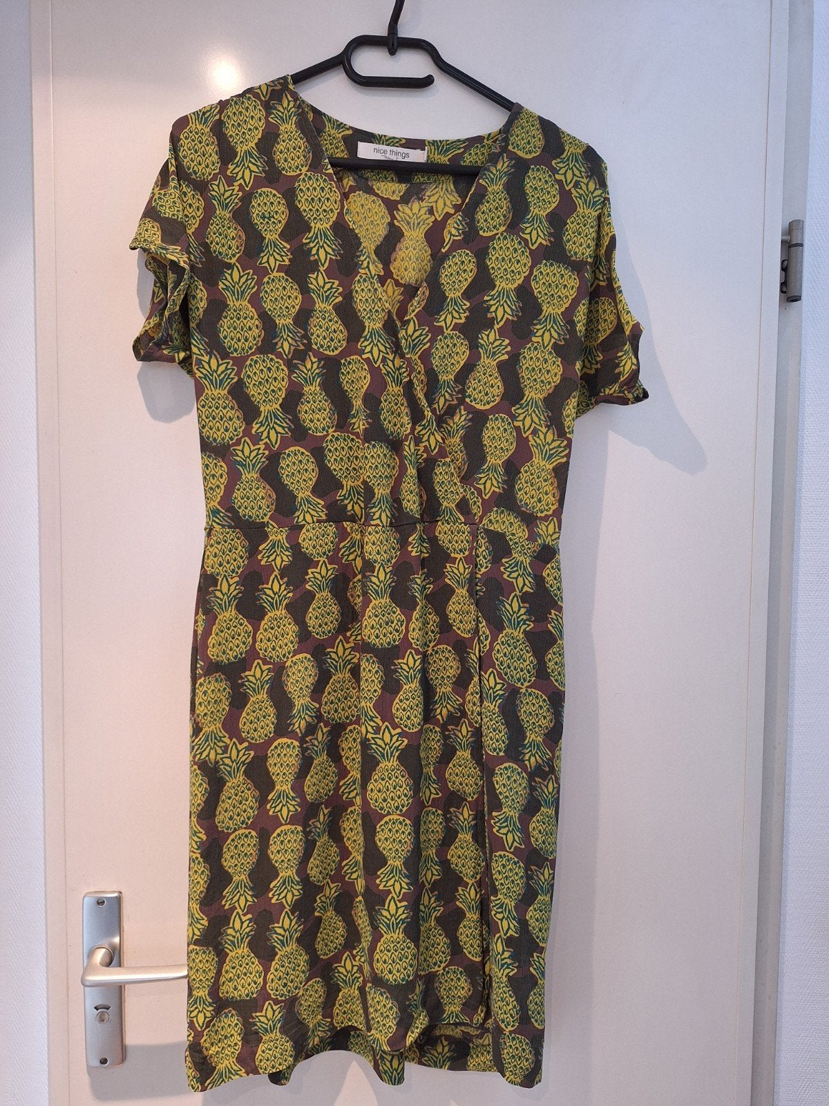 Leuke jurk met ananasprint van Nice Things, maat 40, Maat 38/40 (M), Ophalen of Verzenden, Zo goed als nieuw, Boven de knie
