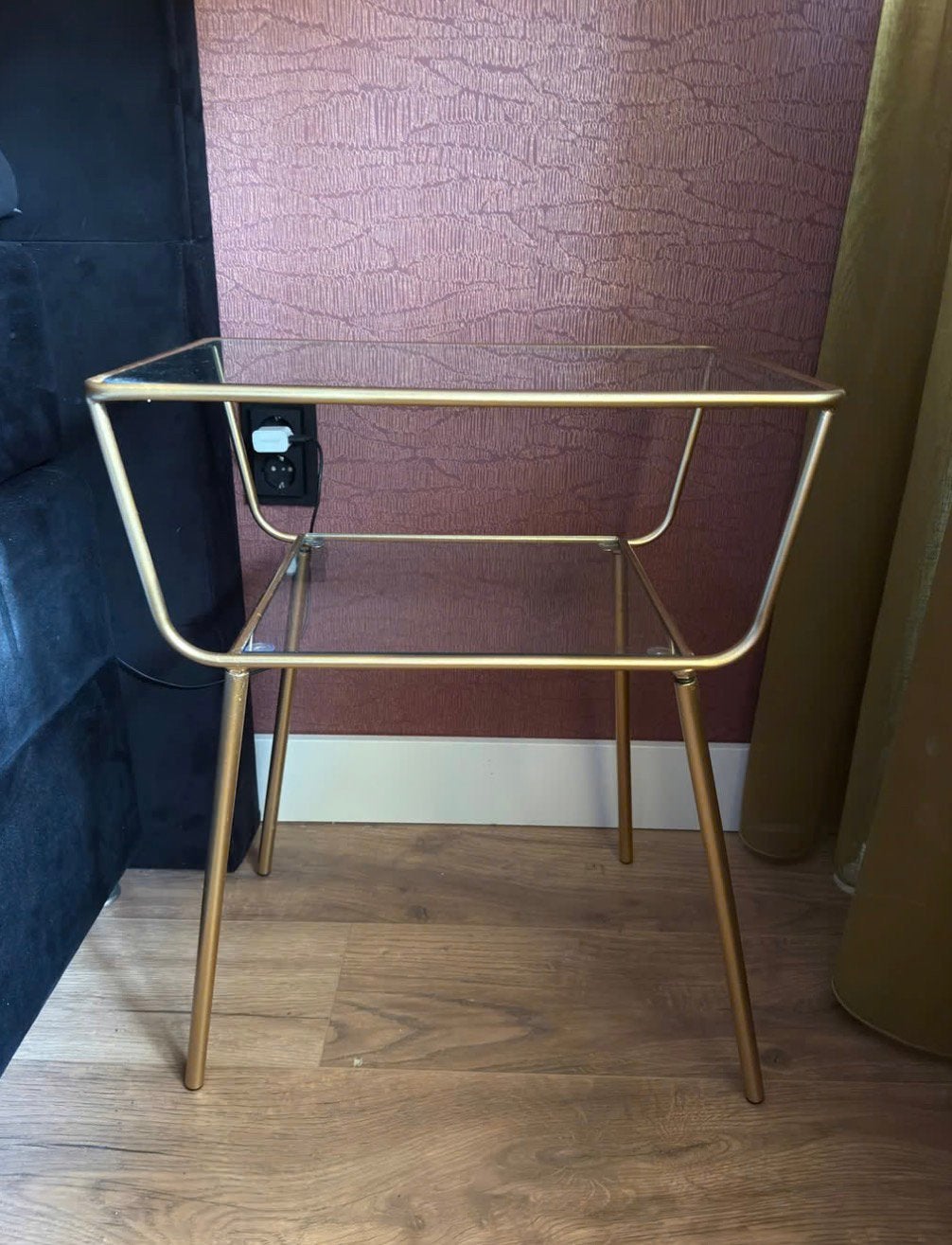 WOOOD Amazing Bijzettafel Metaal  Antique Brass - 47x47x40,5, 50 tot 100 cm, Rond, Ophalen of Verzenden, Zo goed als nieuw