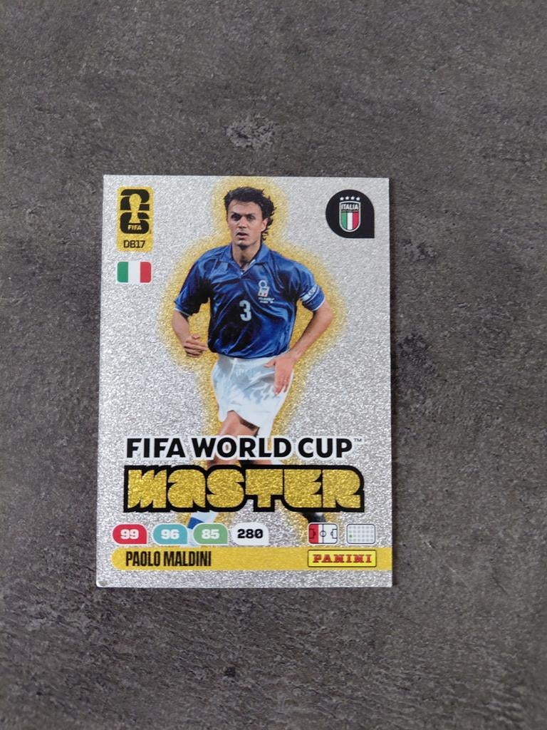 Paolo maldini (fifa world cup master) panini wk 2026, Ophalen of Verzenden, Nieuw, Buitenlandse clubs, Poster, Plaatje of Sticker