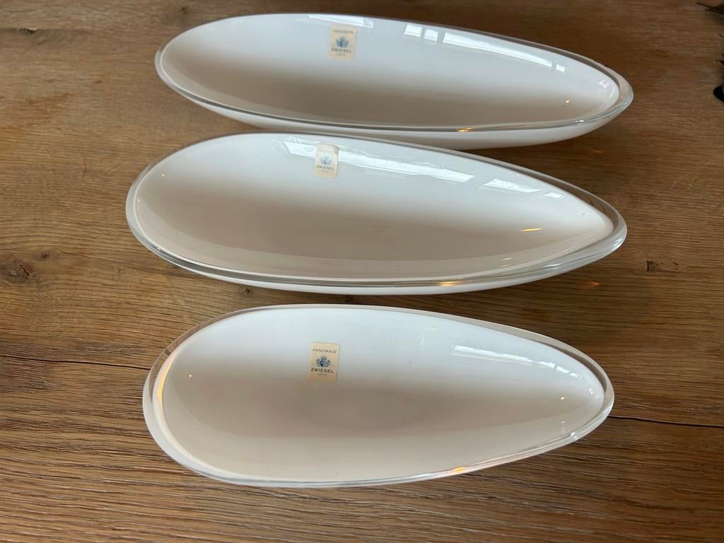 Set van 3 Schott Zwiesel glazen schalen, wit, Antiek en Kunst, Ophalen of Verzenden