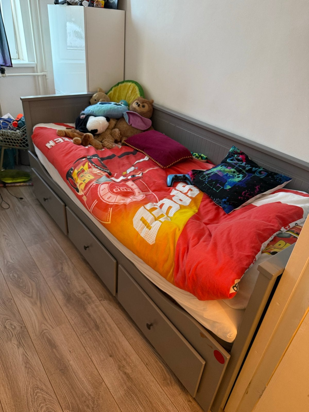IKEA HEMNES uitschuifbare Bedbank met 3 lades - 85x210 cm, Ophalen, Gebruikt, Eenpersoons, Overige maten
