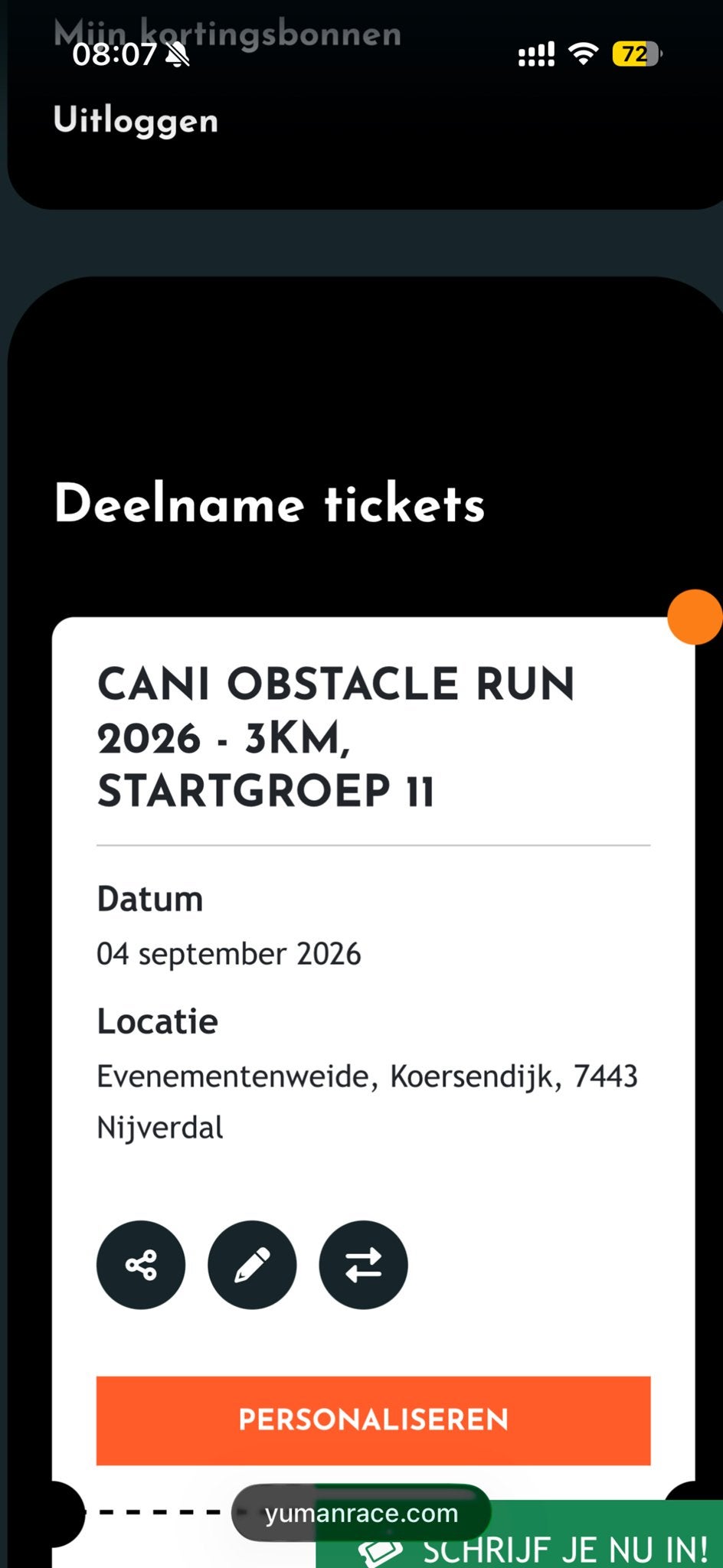 Canicross obstacle run 4 sep, Eén persoon