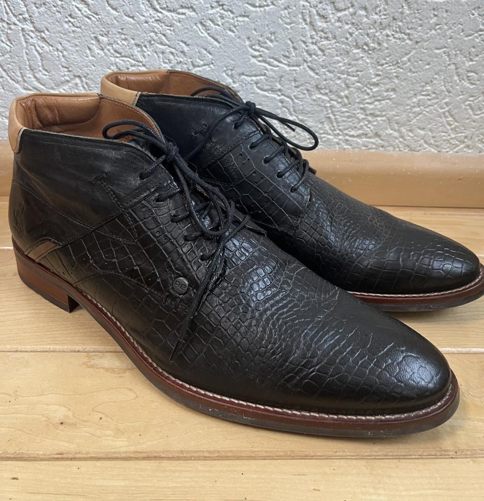 Rehab enkel veter boots maat 47 Adriano Croco NOOS zwart, Verzenden, Zwart, Boots, Zo goed als nieuw