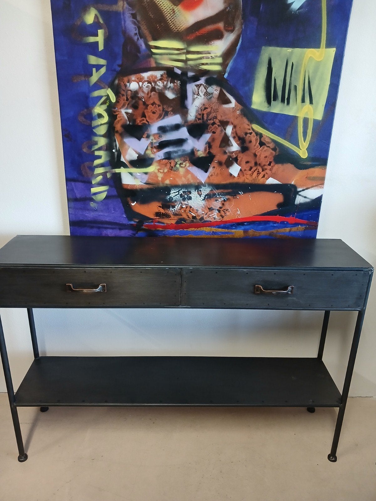 Sidetable PTMD metaal, Ophalen, 100 tot 150 cm, Zo goed als nieuw, Metaal