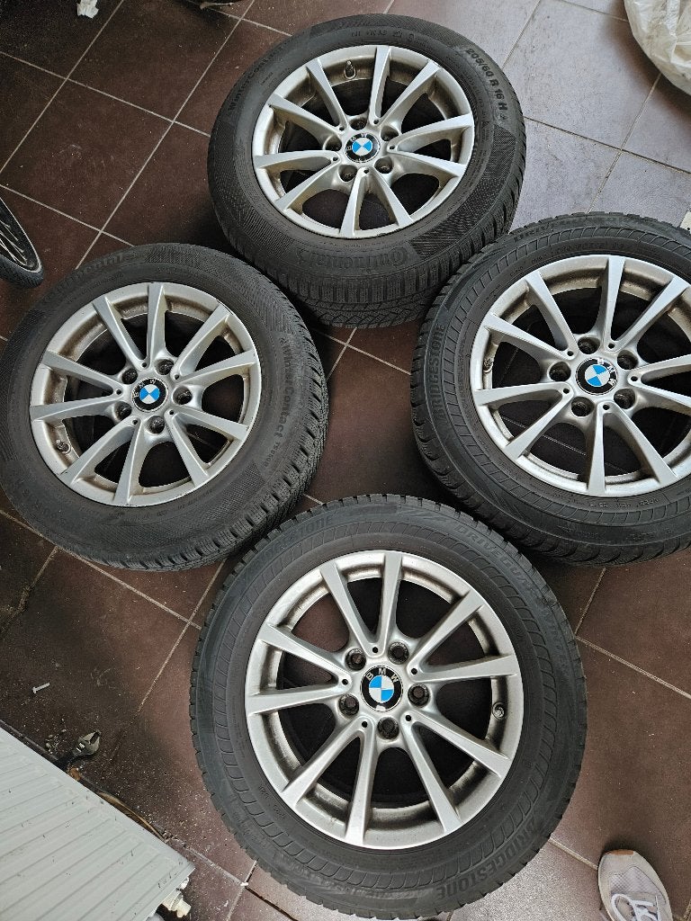 BMW 16" V-Spoke Style 390 velgen met winterbanden(set van 4), Gebruikt, Banden en Velgen, Personenwagen, Ophalen