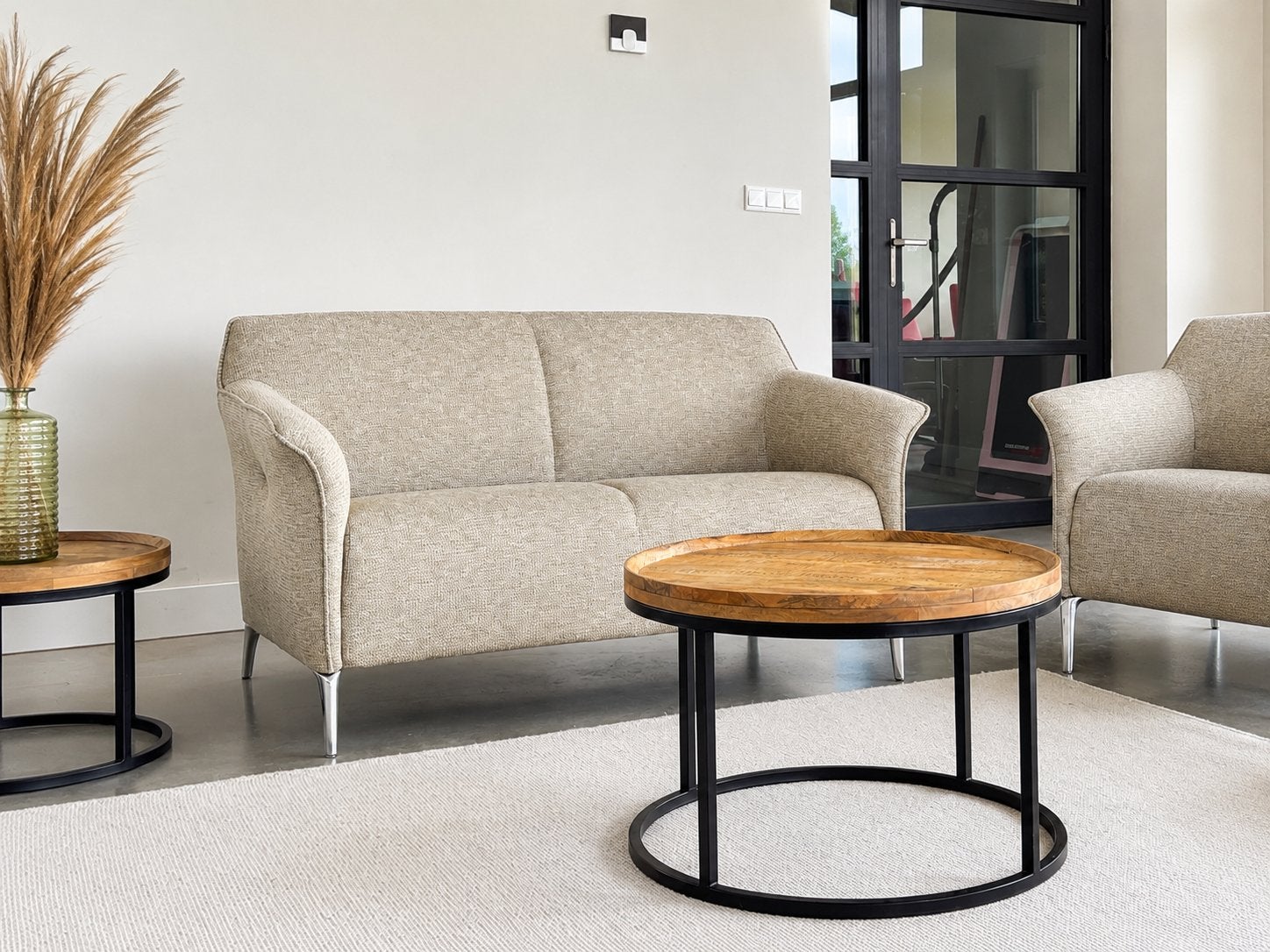 Leolux Mayon | 2-zits bank + 2 fauteuils | Als Nieuw, Huis en Inrichting, Banken | Bankstellen, X, 150 tot 200 cm, Tweepersoons