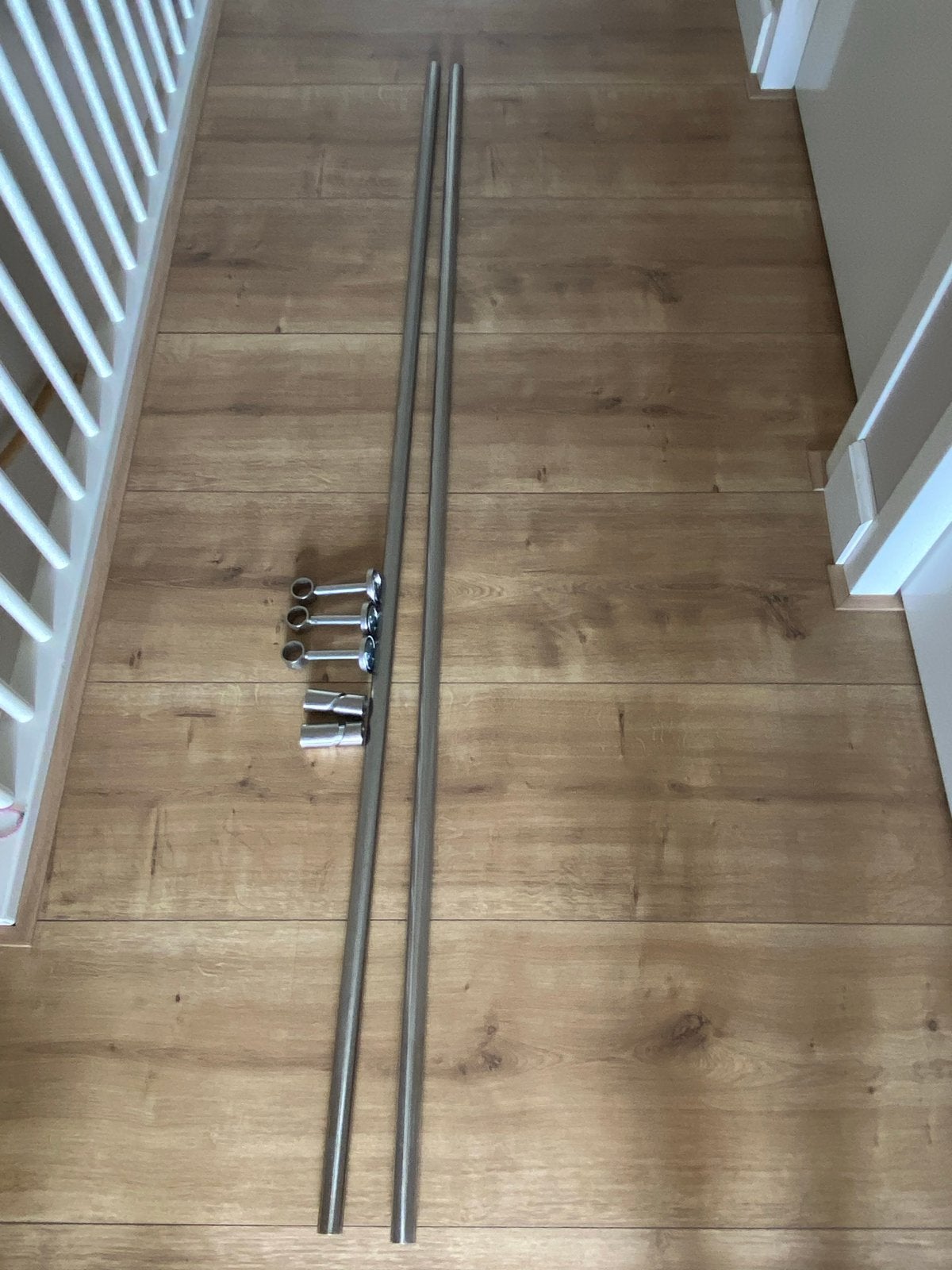 Rvd gordijnroeden met beugels - 200 cm, Huis en Inrichting, Stoffering | Gordijnen en Lamellen, Ophalen, Gebruikt, Metaal, 200 cm
