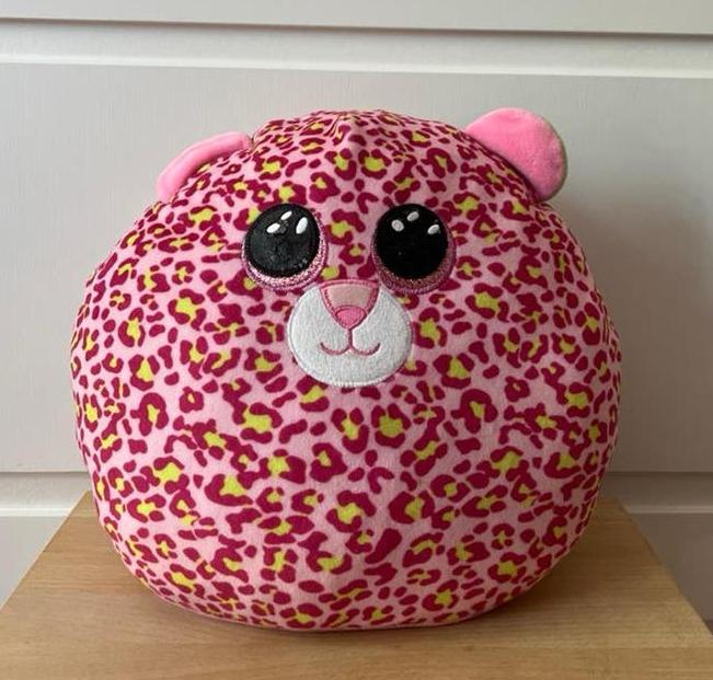 Roze luipaard Squishmallow knuffel, Overige karakters, Overige typen, Ophalen of Verzenden, Zo goed als nieuw