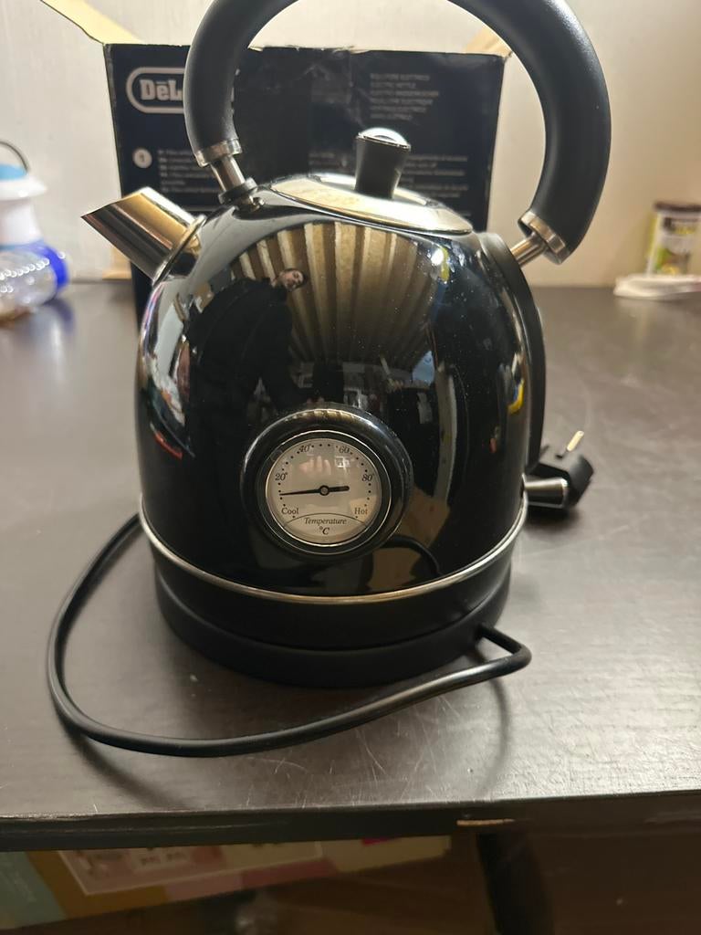 MOA Waterkoker Zwart met Temperatuurmeter - Zo goed als nieu, Witgoed en Apparatuur, Waterkokers, ., 1 tot 2 liter, Ophalen of Verzenden