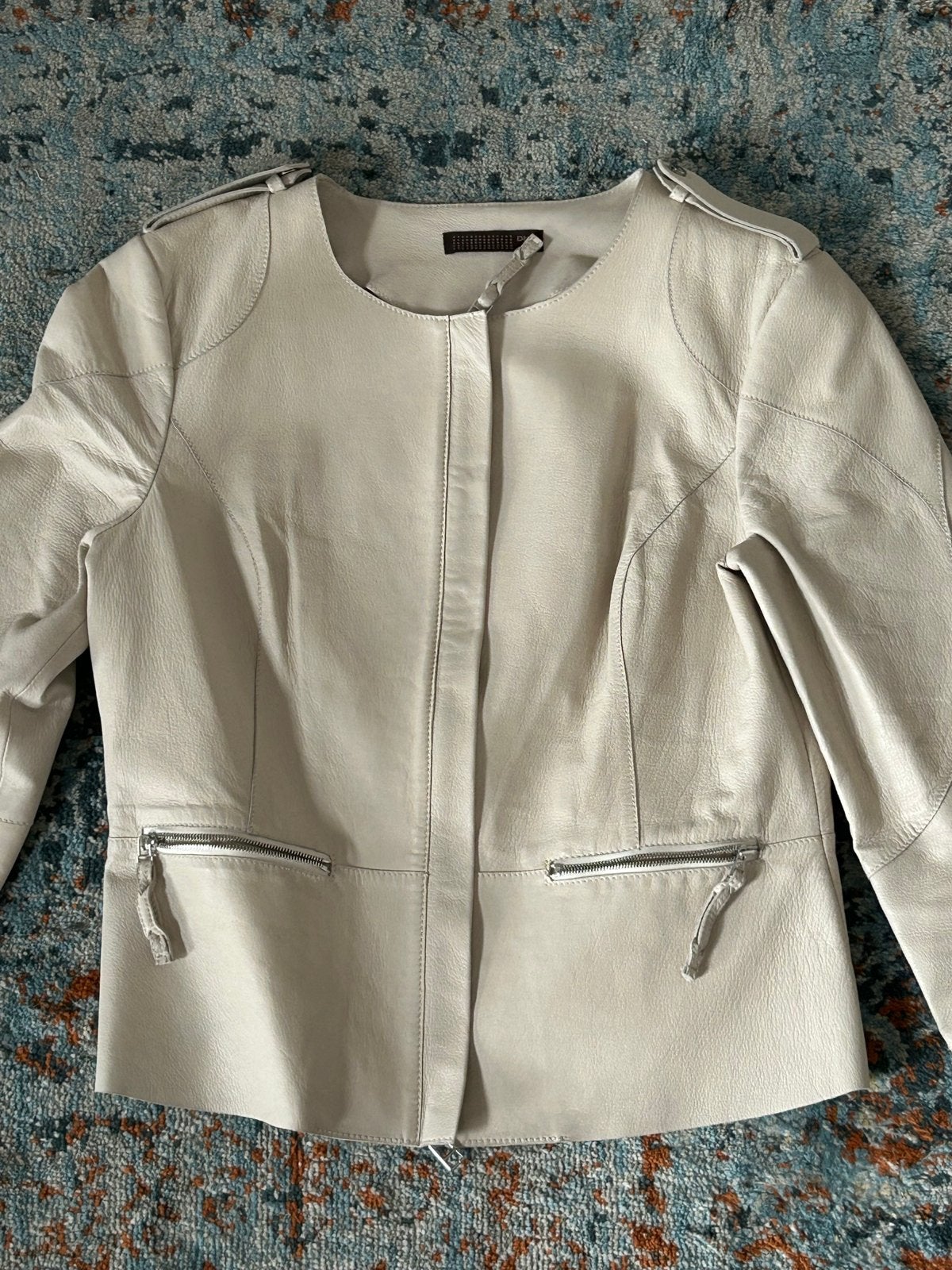 DNA amsterdam maat 4Leren jasje crème/beige, Ophalen of Verzenden, Gedragen, Maat 38/40 (M), Beige