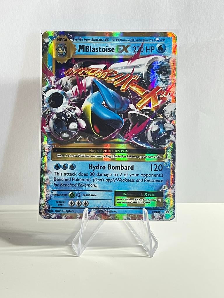 M Blastoise EX 22/108 Evolutions (niet de beste), Ophalen of Verzenden, Zo goed als nieuw, Losse kaart, Foil