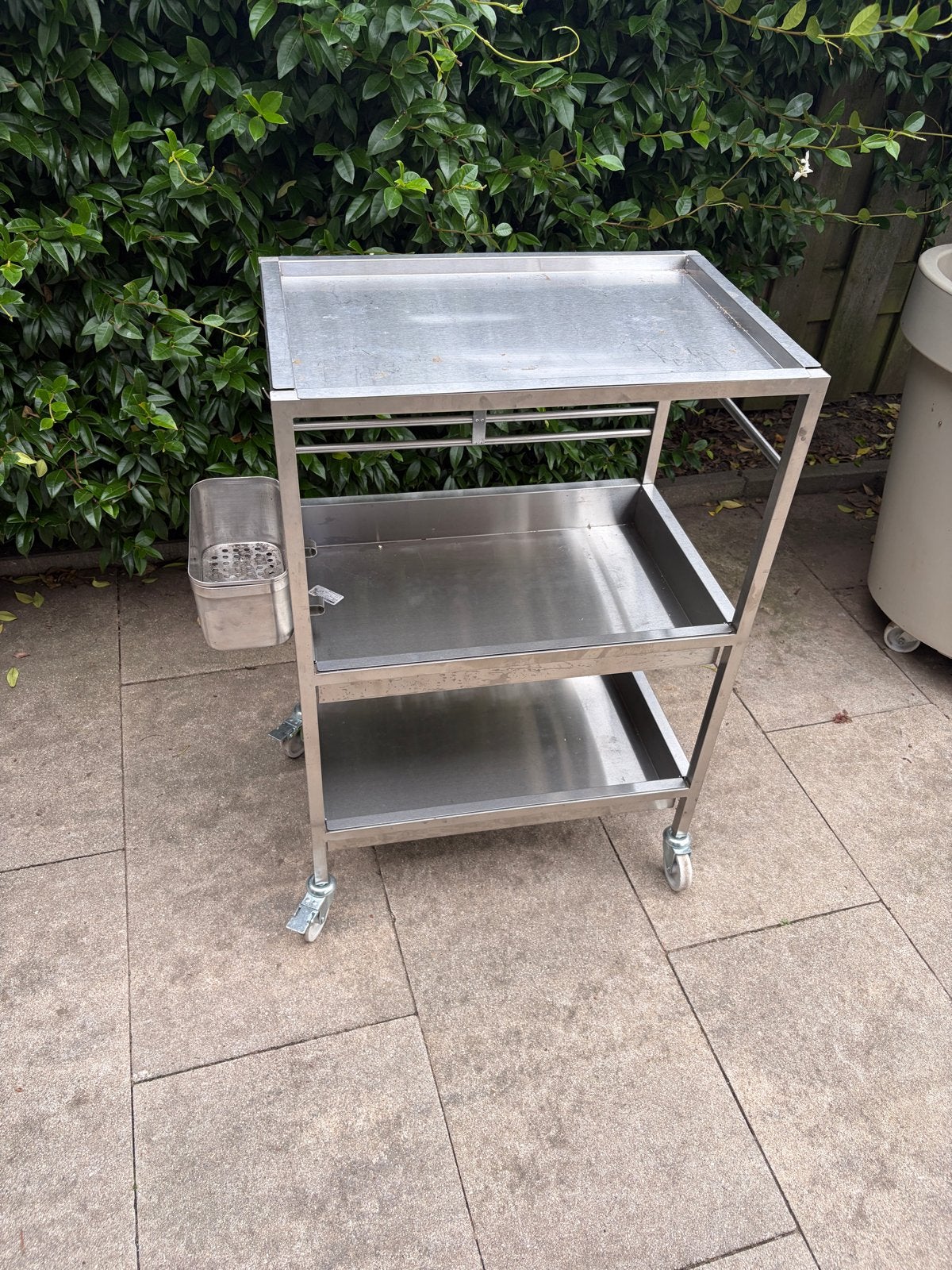 IKEA Kungsfors roltafel / trolley van roestvrijstaal, Ophalen, Gebruikt, Metaal of Aluminium, 55 tot 75 cm