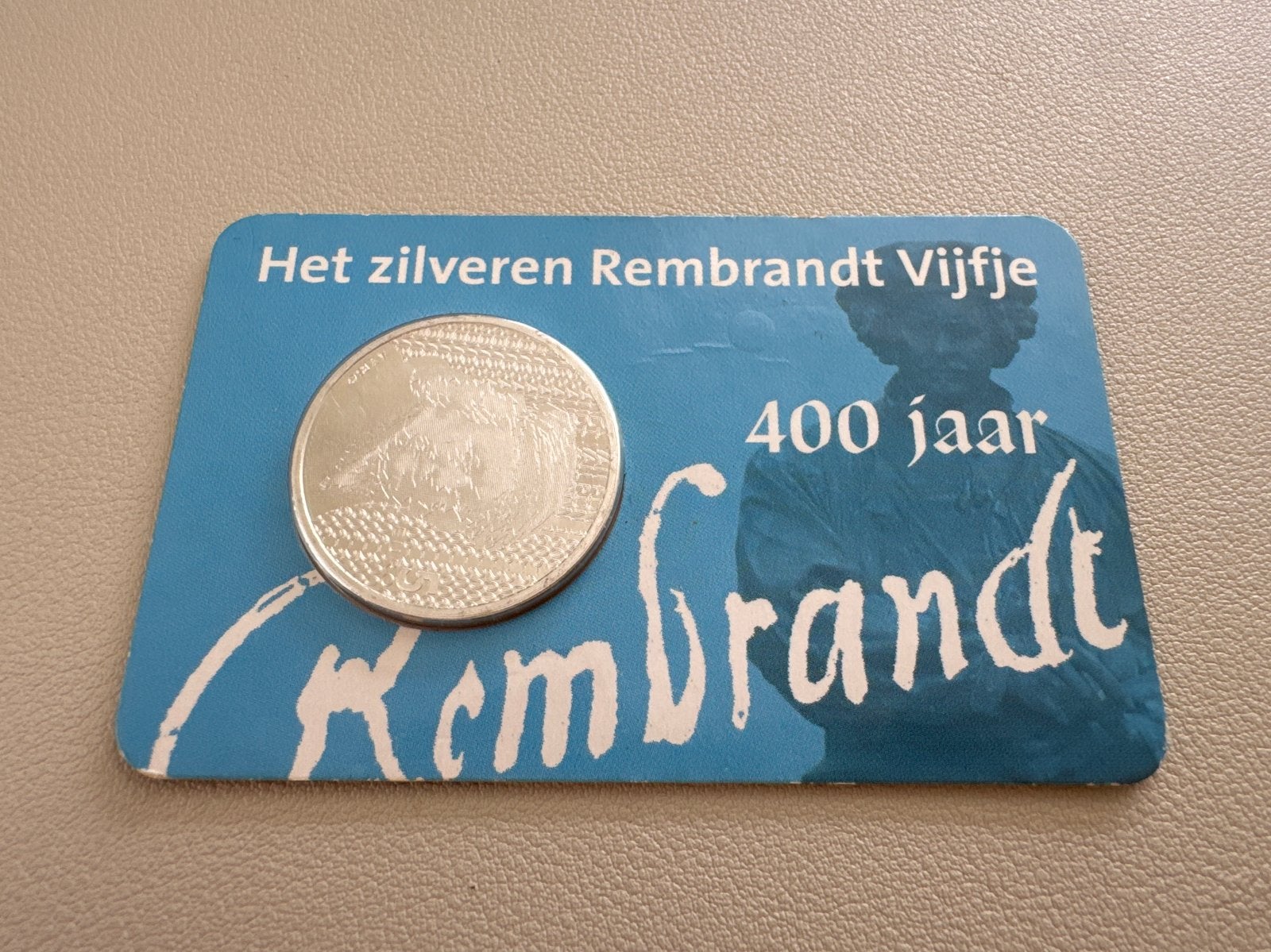 Het zilveren Rembrandt Vijfje 2006 - 400 jaar, Postzegels en Munten, Munten | Nederland, Koningin Beatrix, Zilver, Euro's, Ophalen of Verzenden