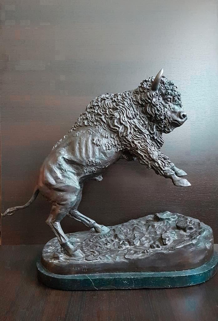Bronzen beeld The North American Bison in Sculpture, brons, Ophalen of Verzenden, Brons