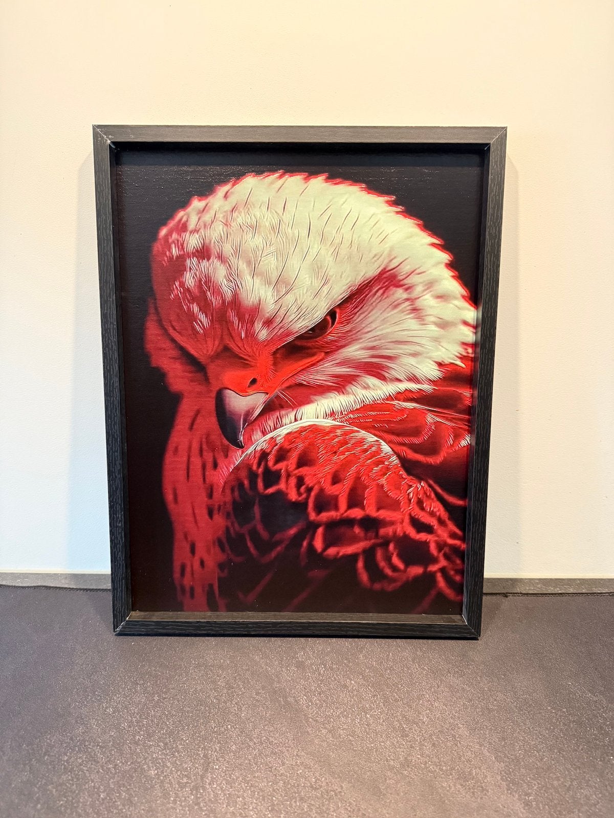 A3 Reliëf Print Adelaar met Lijst (30x40 cm), Minder dan 50 cm, Oorspronkelijke maker, Nieuw, Ophalen of Verzenden