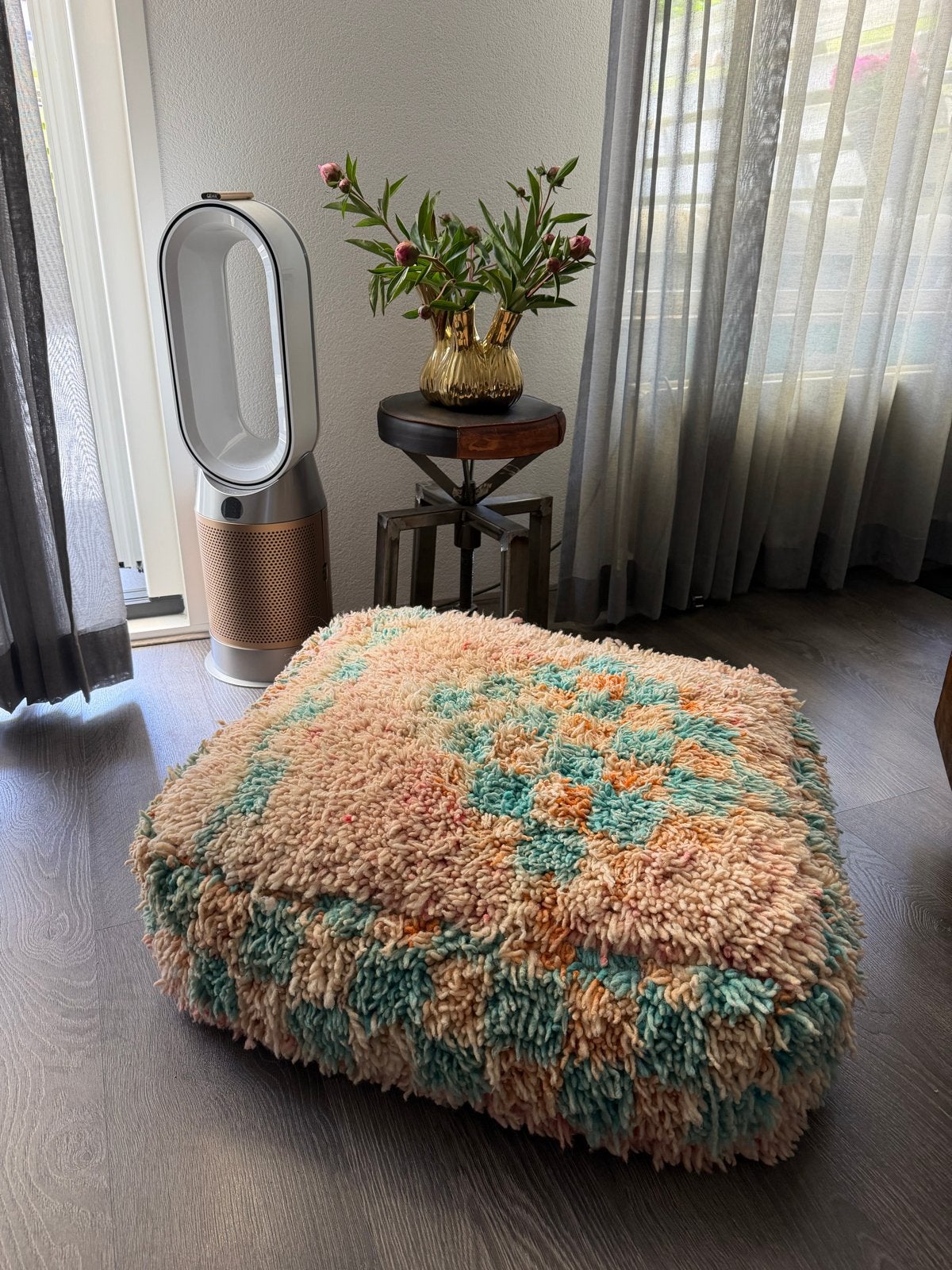 Marokkaanse poef Rozenkelim Haarlem, Huis en Inrichting, Ophalen, Zo goed als nieuw, Overige materialen, 50 tot 75 cm